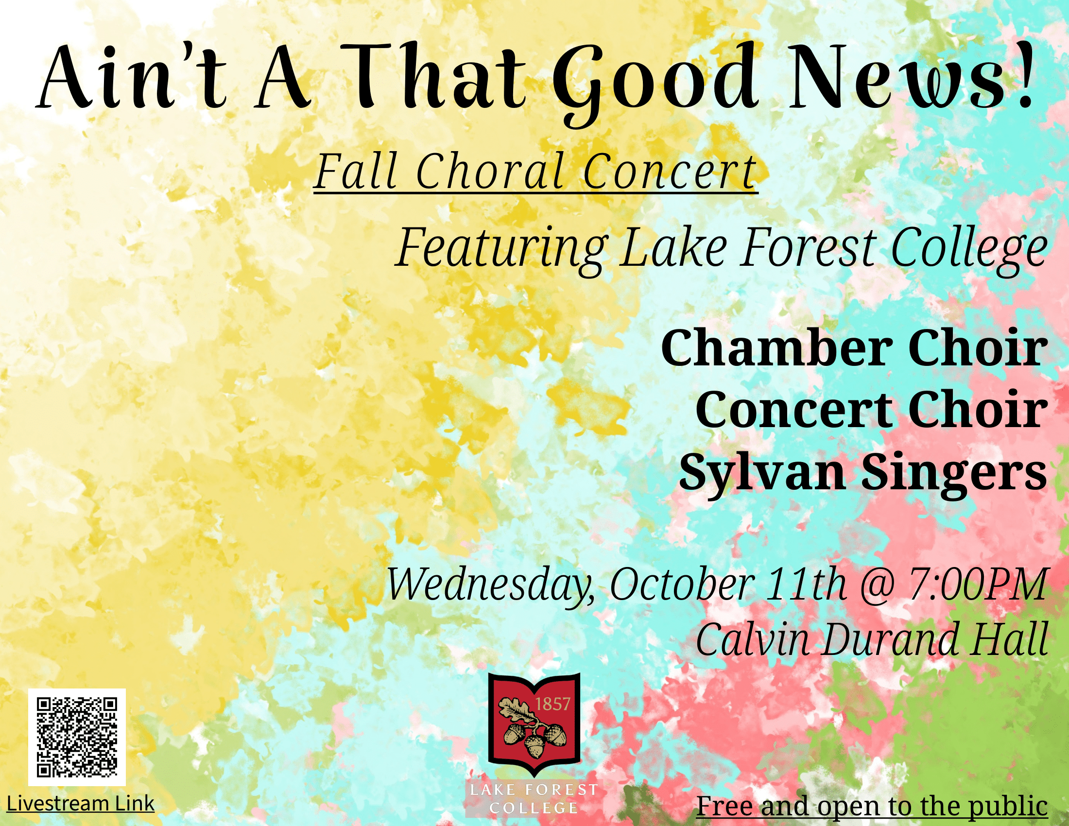 Fall Choral Concert Lake Forest College